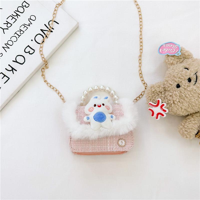 Charming Pink And Purple Kids Crossbody Bag With Cute Bear Pattern Perfect For Preschoolers Pink Bear