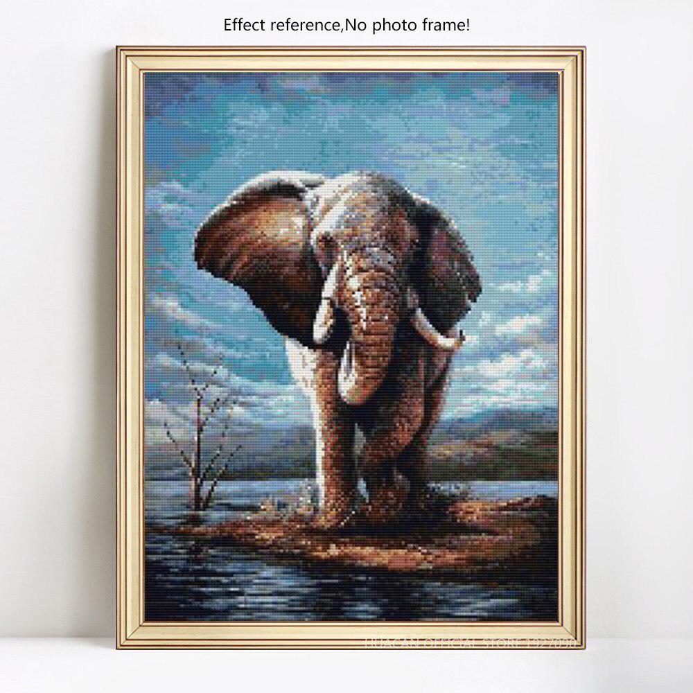 5D diamantová malba slona s plným displejem diamantová výšivka s kulatým křížovým stehem
