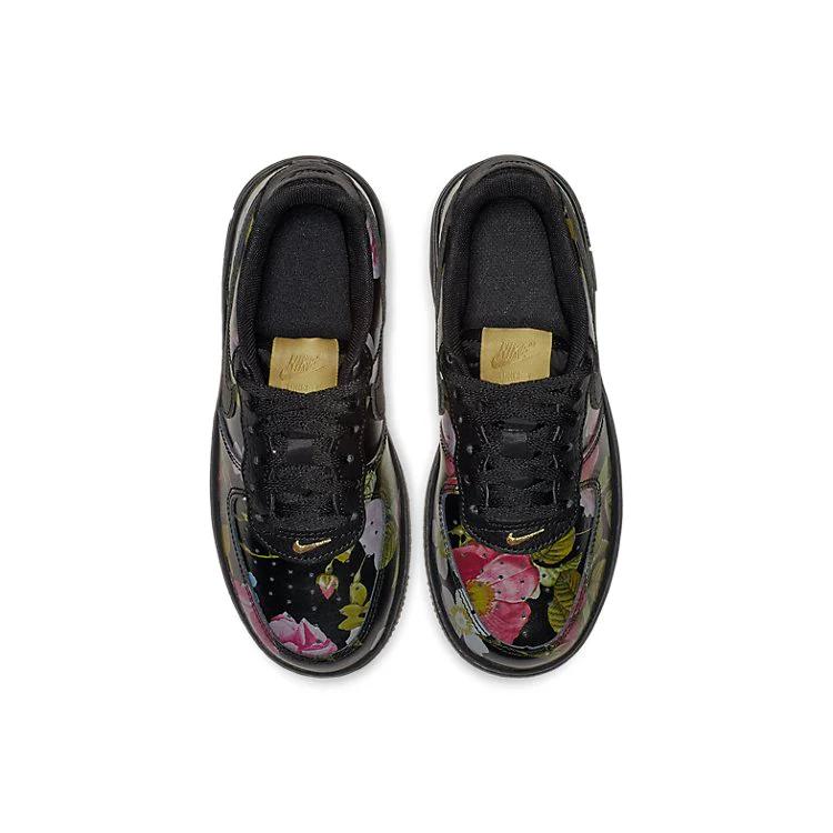 Nike Force 1 LXX PS Floral Kids Sneakers Black Black-Metallic-Gold AV2855-001