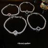 Elegant Zircon Flower Bracelet: Versatile, Fashionable, High-End Jewelry for Women.