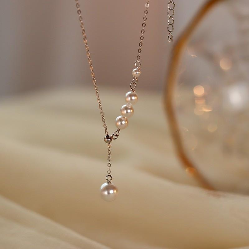 Tassel Freshwater Pearl Necklace Female Simple Niche One Wear Beaded Collarbone Chain Female