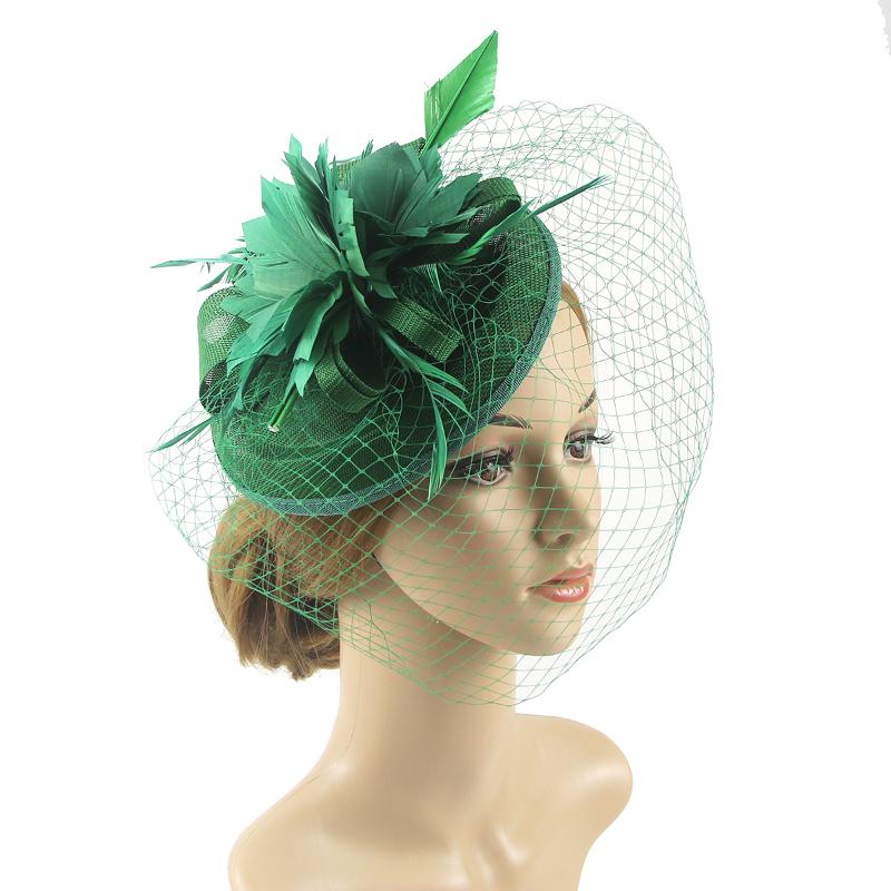 Retro Sinamay Headband Fascinator Wedding Ascot Hat Hatinator Birdcage Veil