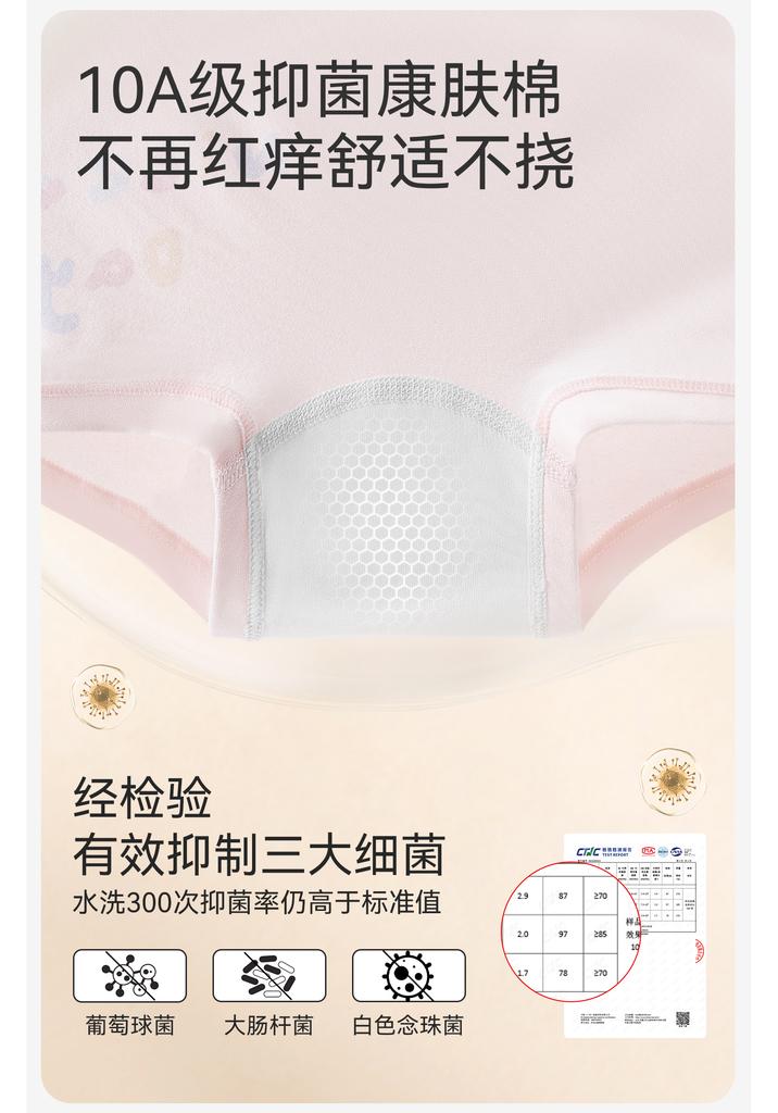 10A Antibacterial Pure Cotton Ultra Thin Breathable Flat Corner Underwear (3-Pack)