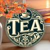 Vintage Style Round Aluminum Tea Sign Wall Art Decor