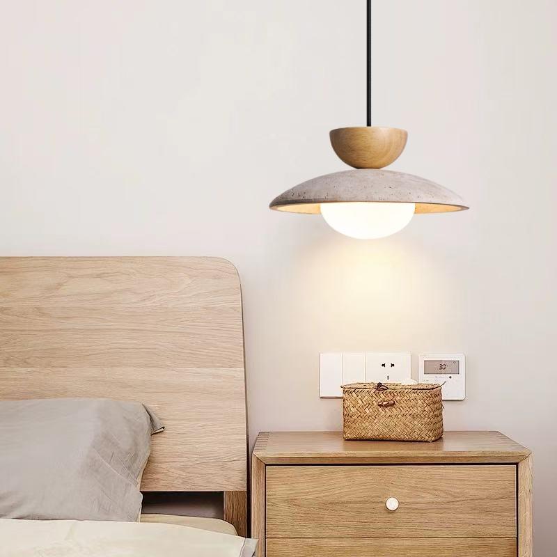 IWHD Wabi Sabi Stil LED Pendelleuchte Möbel Wohnzimmer Schlafzimmer Zubehör Gelber Travertin Hängeleuchte Hängeleuchte
