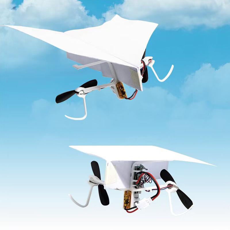 Electric Diy Paper Airplane Kit With Powerful Motors And Long Flight Time Perfect For Kids Stem Learning Outdoor Play Activities