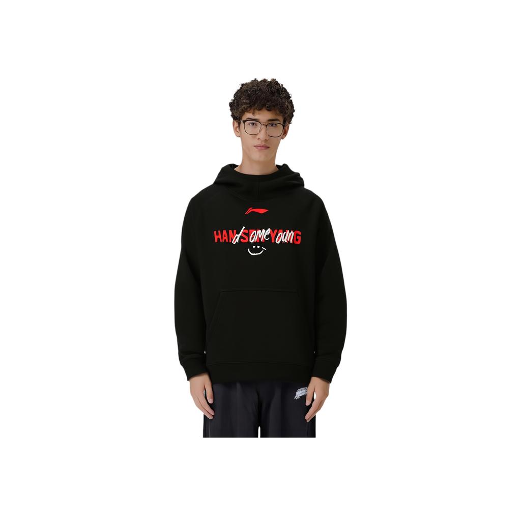 Li Ning Professional Basketball Series Fleece Warm Fashionable Versatile Letter Hoodie Soft Breathable Loose Sweatshirt Men sweatshirt AWDVP79-1