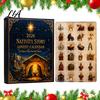 Calendrier de l'Avent de Noël 2026 Calendrier de l'histoire de la Nativité, Compte à rebours 24 Jours Naissance de Jésus Ornements avec Souvenir Religieux en Acrylique 2D pour Chrétien