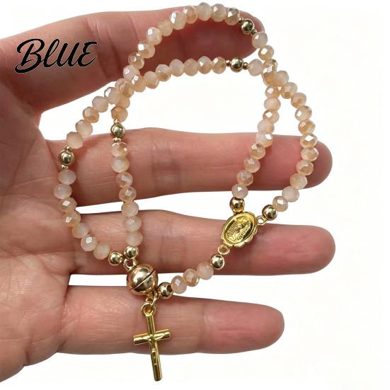 Devotional Bead Bracelet Rosary Magnetic Closure Handmade Christian Prayer Beads