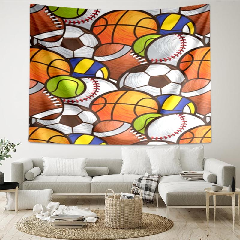 Basketball Pattern Background Tapestry Hanging for Bedroom,Livingroom, Playroom,Decor Art Room Wall Tapestry Holiday and Birthday Gifts