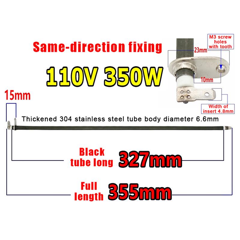 110V/120V 300W-400W Rostfritt Stål Elektrisk Ugn Värmeelement Värmerör Ersättning Reparationsdelar