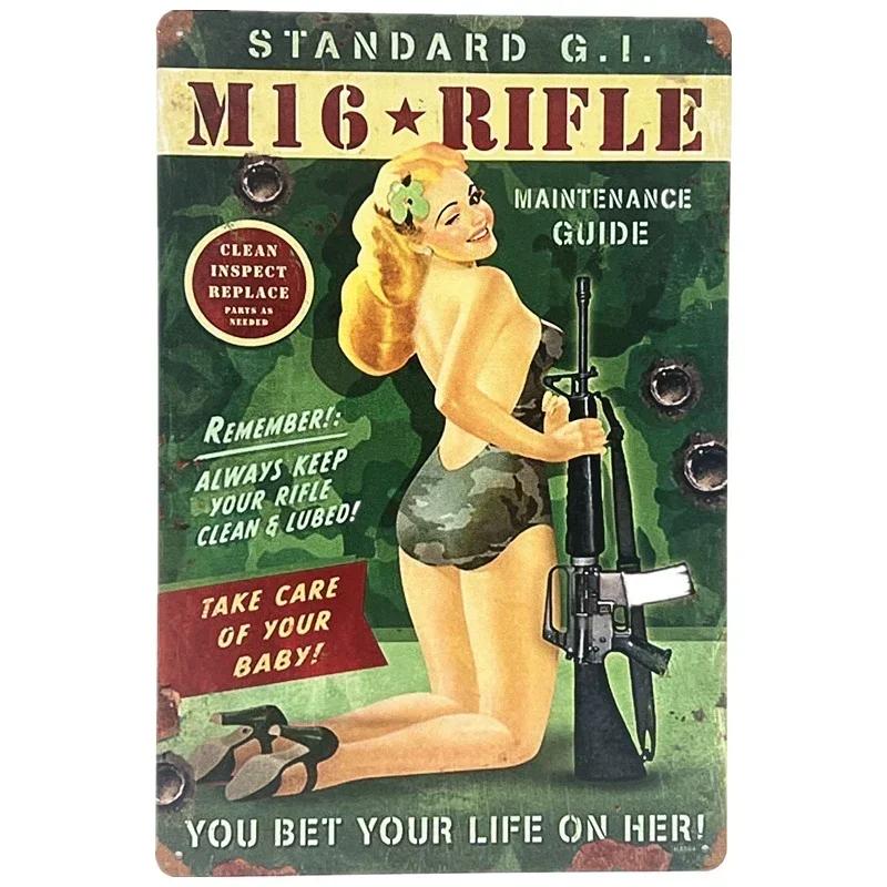 Pin Up Girl Metal Tin Signs Vintage Wall Art Painting Bar Pub Cafe Shop Home Decor Sexy Lady Poster Plate Plaque