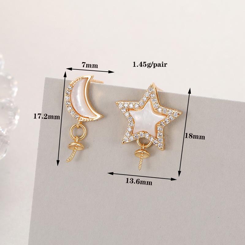 Niche Design Pearl & Zircon Butterfly and Clover Stud Earrings with S925 Silver Needle