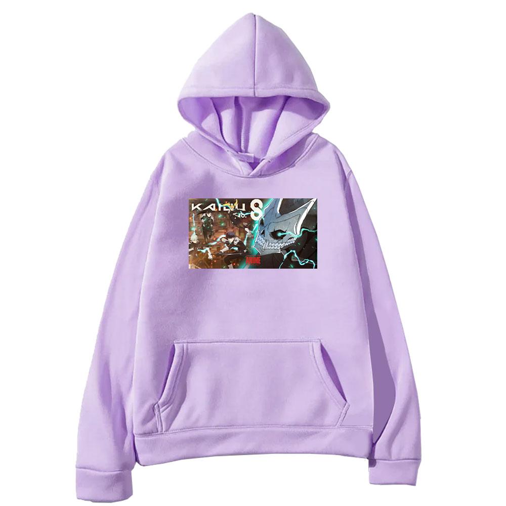 Japan Anime Kaiju No. 8 Cool Printed Men Women Hoodies Casual Oversized Streetwear Classic Simple Pullover Harajuku Sweatshirt