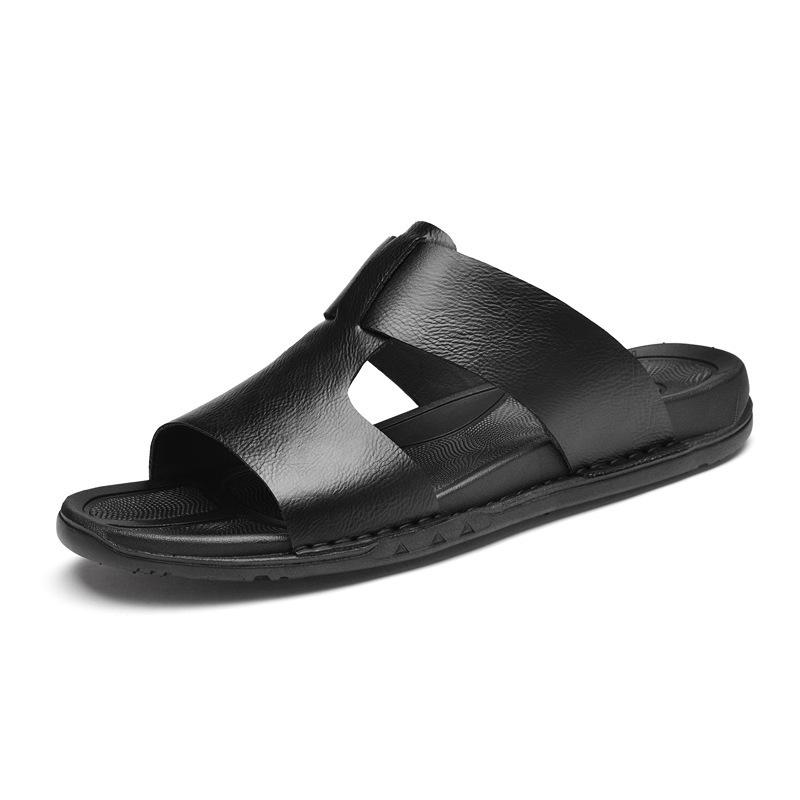 Herren Sommersandalen mit offener Zehenpartie aus Rindsleder, zum Hineinschlüpfen, für Freizeit und Outdoor