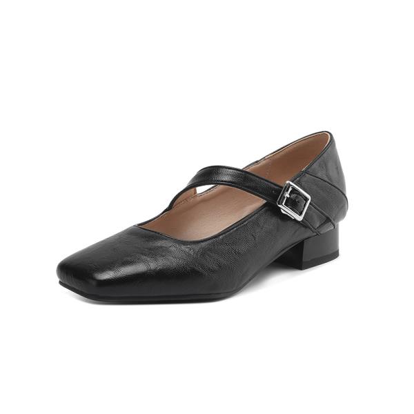 Fashion All-Match Summer Shoes Ladies Casual Female Sneakers Dress Flats Women Low Heels Square Toe 2025 Rubber Solid PU Leisure Buckle