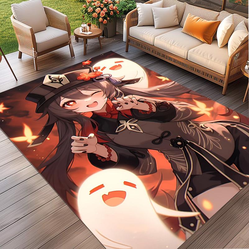 Genshin Impact Print Rug, Washable Floor Carpet, For Entryway Dorm Laundry Room Office Study, Home Decor Birthday Christmas Gift