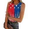 Women's Summer Fashionable Casual Independence Day Printed Round Neck Sleeveless Top Fitted Vest