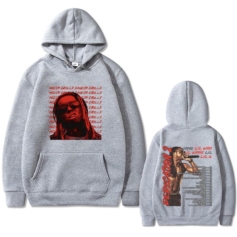 Rapper Lil Wayne Dedication Album Graphic Hoodie Men Women Fashion Vintage Hip Hop Streetwear Unisex Fleece Oversizpullover
