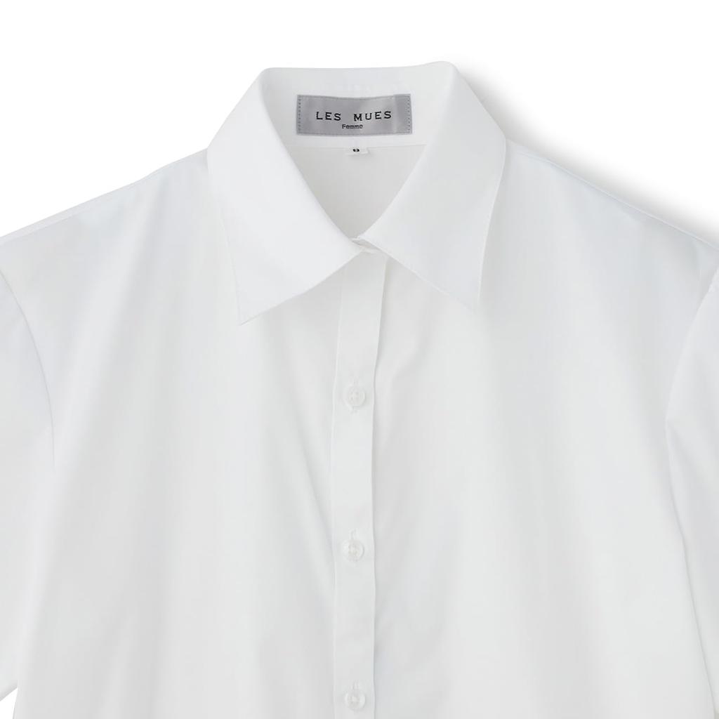 Developed Jointly with MyNavi Student Support Ultimate Job Hunting Short Collar [Aoki] [The Blouse] Sleeves/shape-retaining/stretch/plain White,