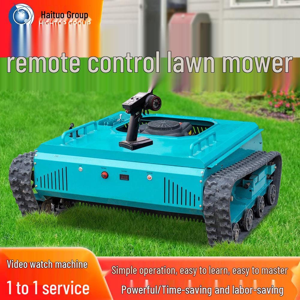 HTM1010 Crawler Gasoline Lawnmower: Remote-Controlled Orchard Reclamation & Weeding Machine for USA