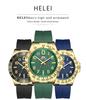 HELEI 2024 Men's Quartz Outdoor Sport Watch with Silicone Strap