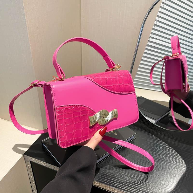 Elegant Pu Leather Mini Square Handbag For Women Charming Retro Shoulder Bag