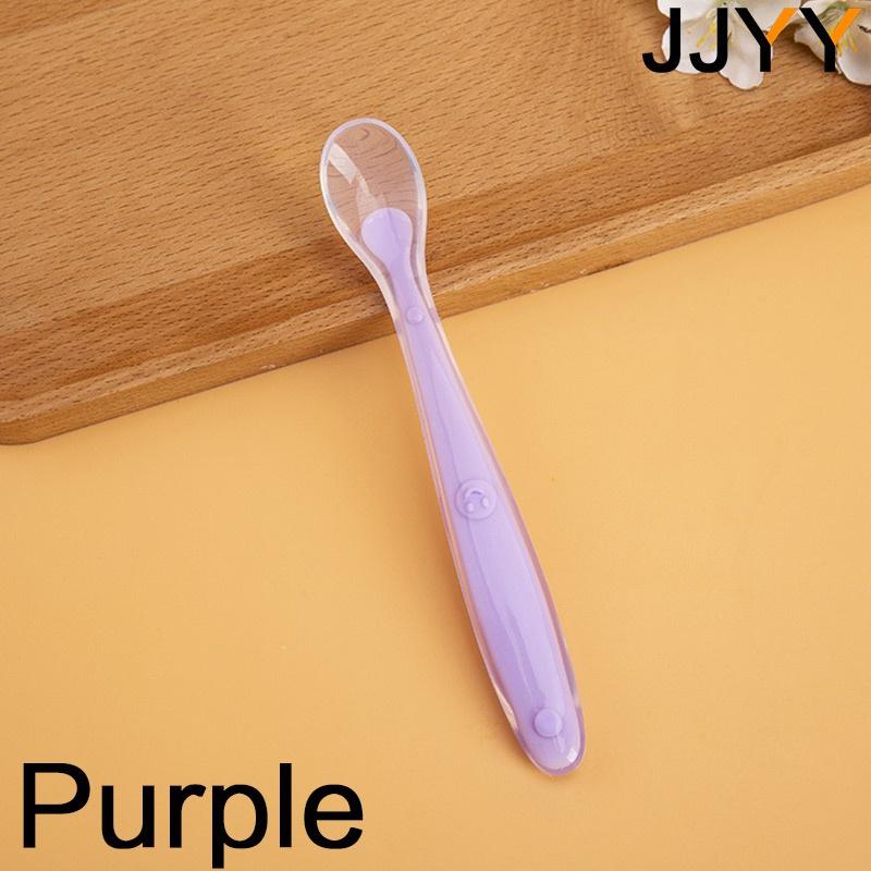 Baby Soft Silicone Spoon Colorful Child Feeding Spoon Kitchen Tools Travel Picnic Essential фиолетовый