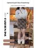 Women's Retro Wool Plaid A-line Skirt - High Waist, Slimming, Anti-exposure, Hip-hugging, Short Korean Style for Autumn/Winter