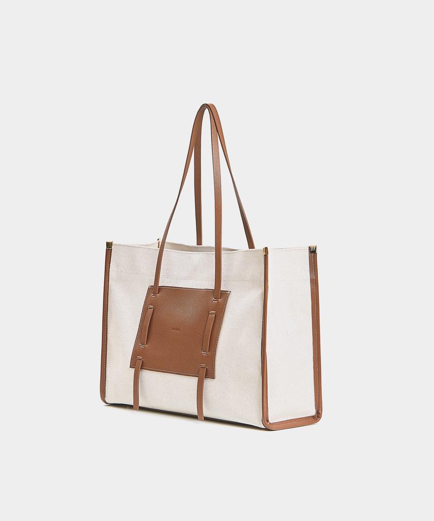 Badgigi Square Canvas Bag, Beige