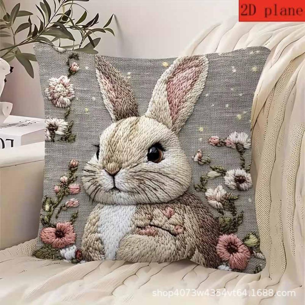 Sofa Pillow Pillowcase Skin-friendly Short Plush Cute Animal Cat Pillow Cover Living Room Cushion Cover Without Core