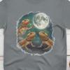 Drei Bartagamen Mond Grafik T-Shirt, Lustiges Eidechsenliebhaber T-Shirt, Reptilienbesitzer Farbstoffgefärbtes T-Shirt, Süßes Bartagamen Sternenhimmel Oberteil