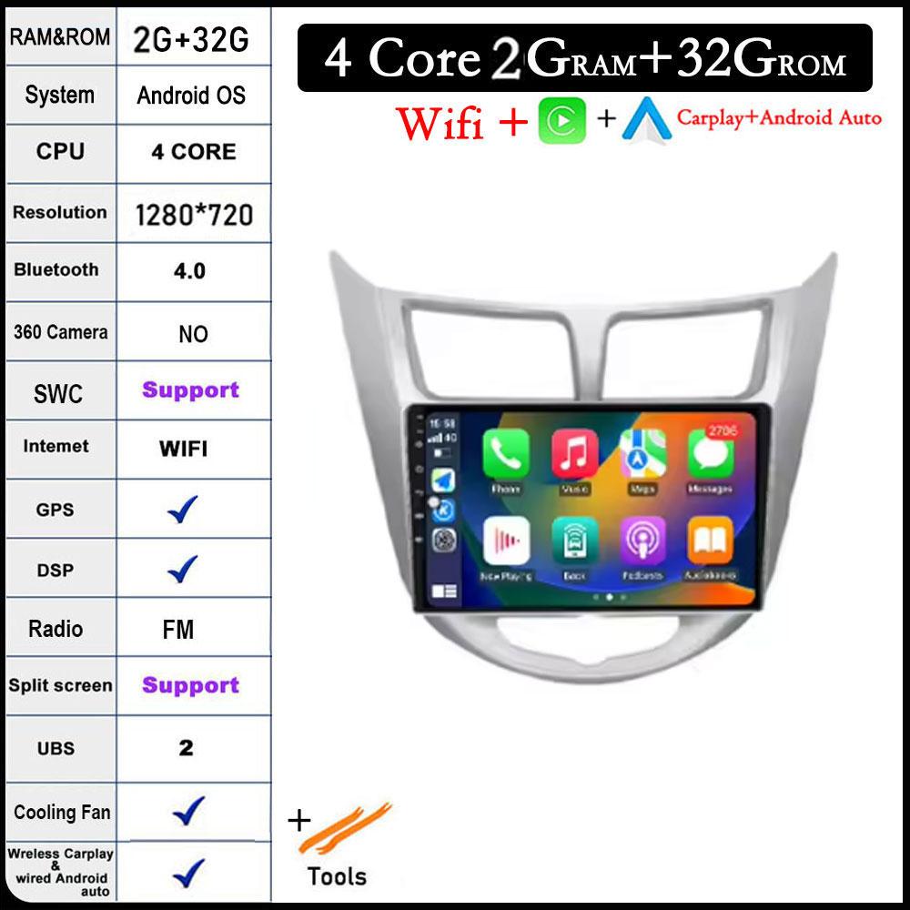 

9-дюймовый для Hyundai Solaris 2010-2016 2.5D сенсорный экран автомобильный радиоприемник видео мультимедиа навигация GPS IPS 4G Wifi стерео авто