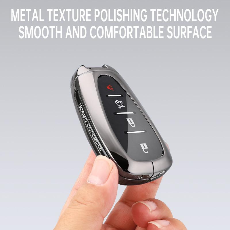 Car Key Fob Cover Metal Protective Shell Case for Chevrolet Camaro Cruze Malibu 2016/17/18/19 2020 Smart Remote Key Bag