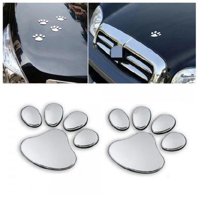 4Colour Bear Dog Animal Paw Footprint Car Window Bumper Body Decal Stickeror Auto Creative 3D Stickers Exterior