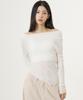 UNKNOWN PLANET Off-Shoulder Knit Top White
