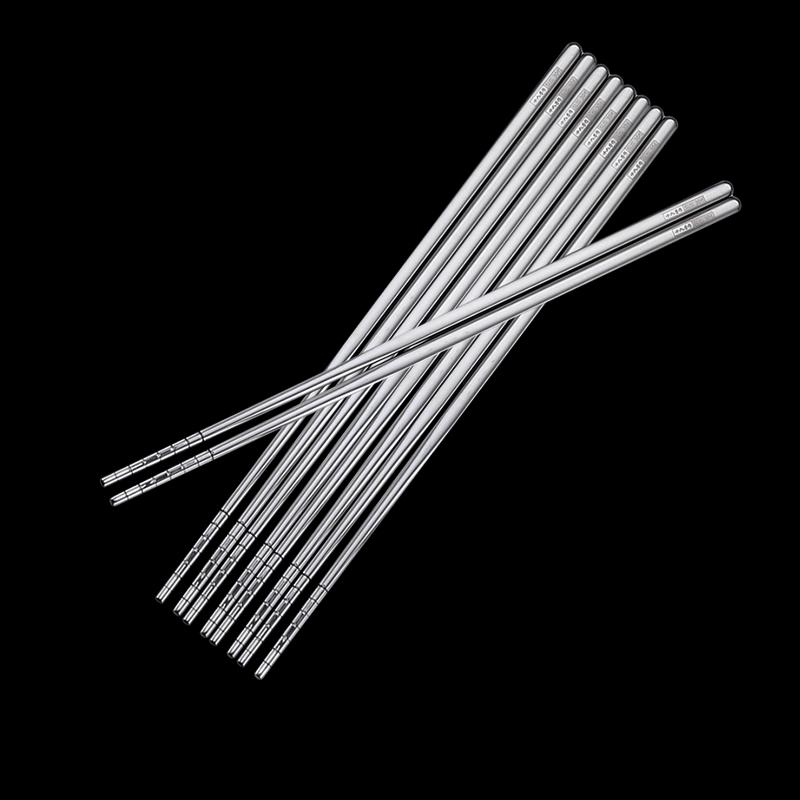 Shibazizuot 304 Stainless Steel Chopstick Set 5 Pairs