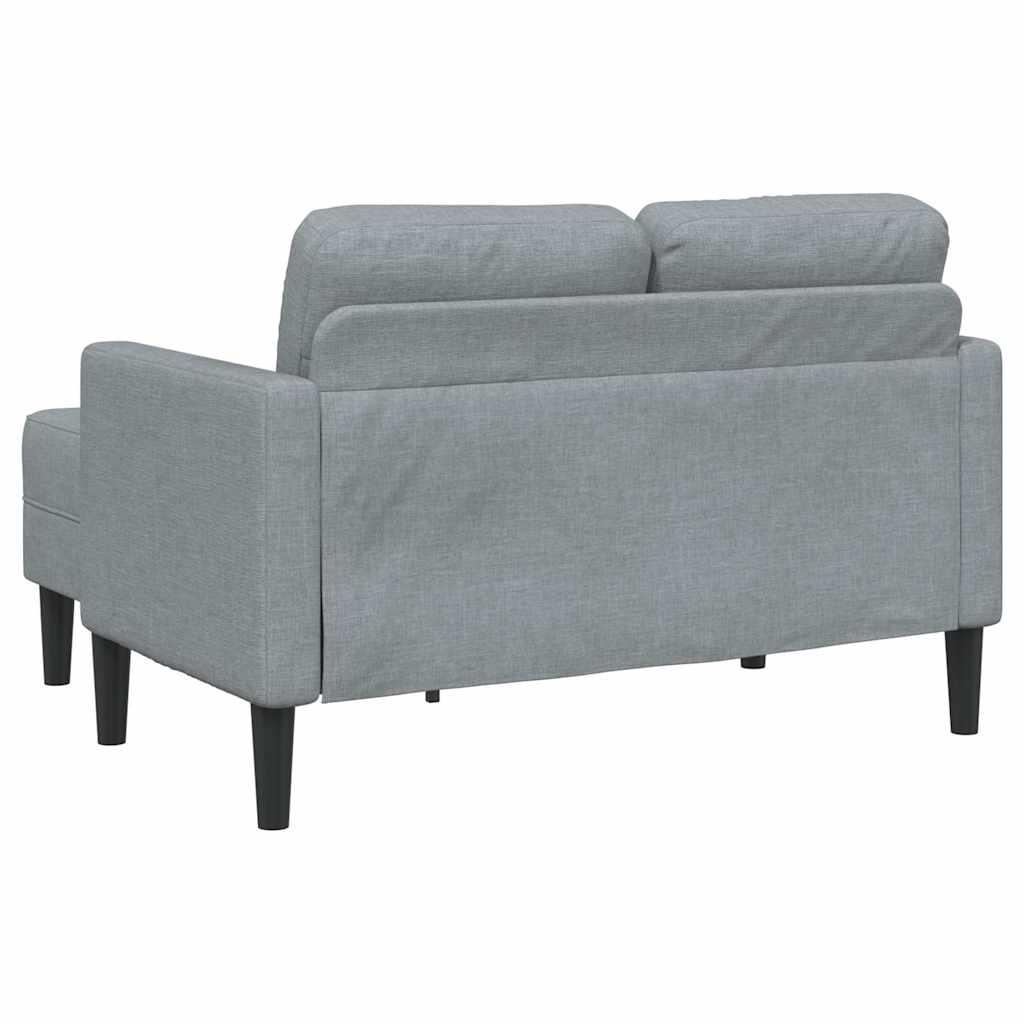 2 Seater L Shaped Sofa with Chaise Longue Light Grey 125 cm Fabric
