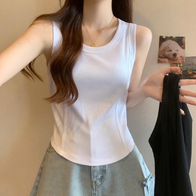 Yuzhaolin Women s Slim-Fit Ribbed Camisole Tank Top One Size (40-65kg)