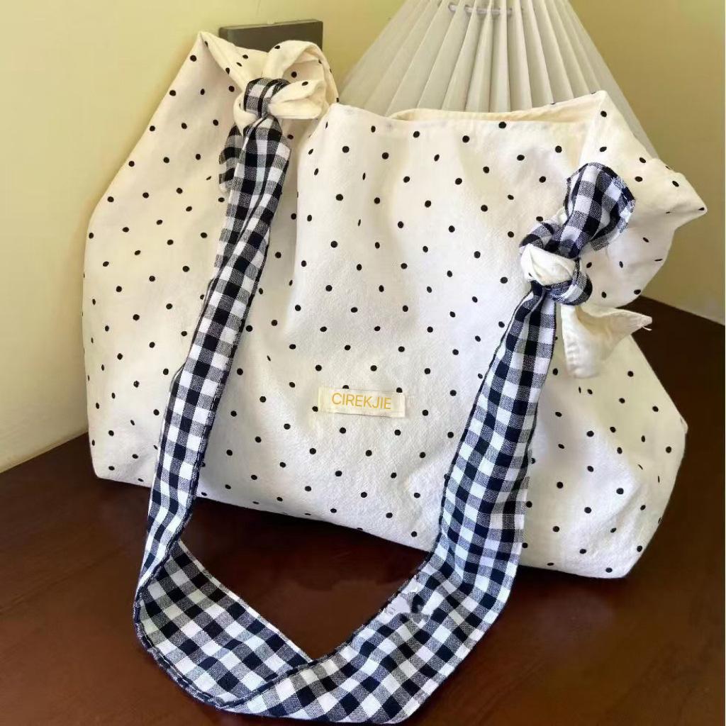 

Bag Women 2025 New Super Fire Korean Lazy Commuter Canvas Bag Large Capacity Shoulder Bag Portable Tote Bag