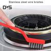 6Pcs/Set Narrow Space Wire Brush Set Ergonomic Long Handle Bristle Cleaning Brush Kitchen Bathroom Garage Tool
