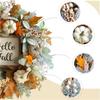 Pumpkin Maple Leaf Wreath With Berry Wood Sign Front Door Autumns Door Hanging Decoration Thanksgiving Harvests Festival