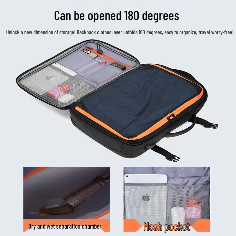 Li Shen Men's 17-inch Laptop Business Travel Backpack