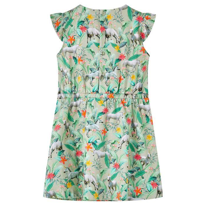 Robe fille - vidaXL - Modèle sans manches - Couleur rose vif - Imprimé glaces et cerises - Taille 116