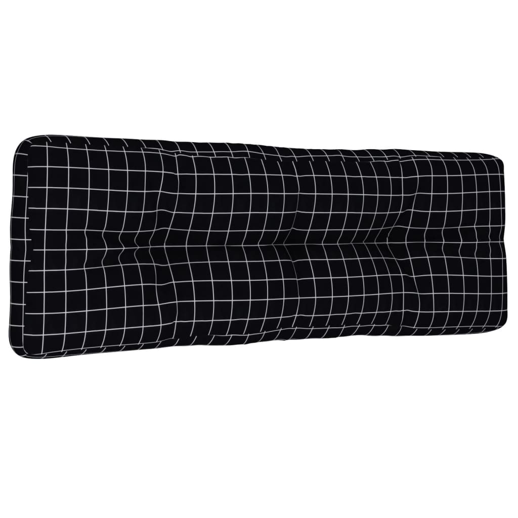 Pallet Cushion Black Checkered Pattern 120x40x12 Cm Fabric