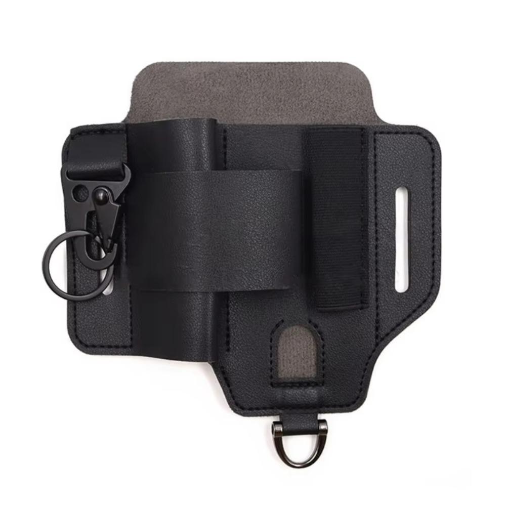 

Багатокишеньковий вуличний кишеньковий органайзер Швидкознімна пряжка Підвісна розширювана сумка Кріплення для ременя PU Black