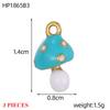 3PCS/LOT CARLIDANA Gold Plated Stainless Steel Charms, Cute 3D Mushroom Candy Fruit Pendants for DIY Bracelet Earring Jewelry
