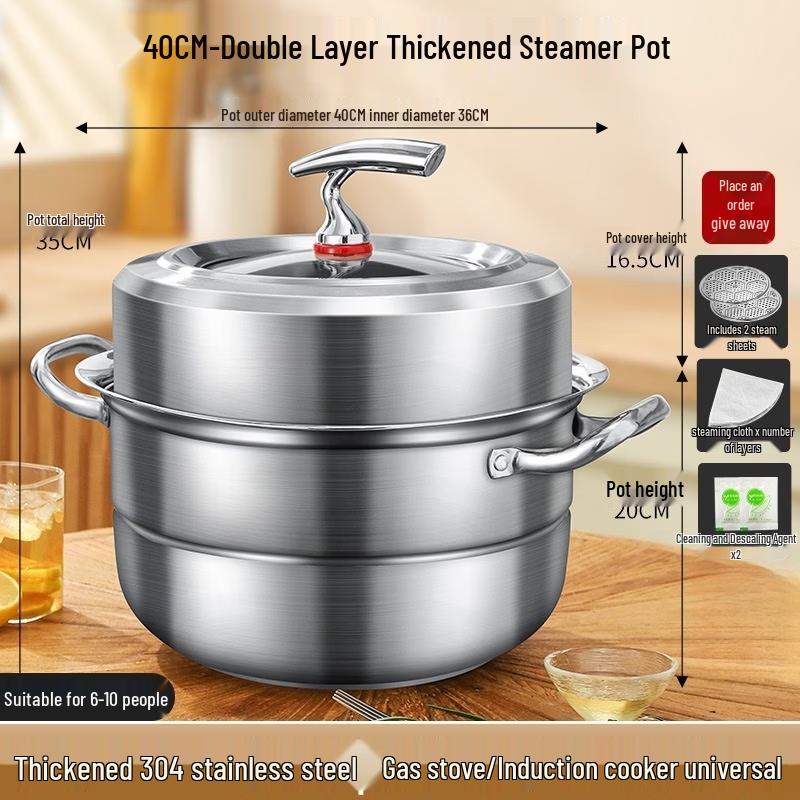 Wutuo 304 Stainless Steel Induction Steamer Pot
