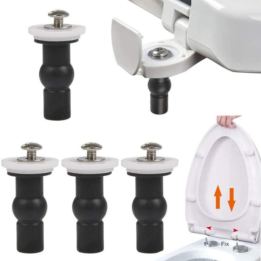 T02C!8 Pack Toilet Seat Screws Toilet Seat Hinges Bolt Expanding Rubber Top Nuts Screw Fixings Fix WC Blind Hole Fittings