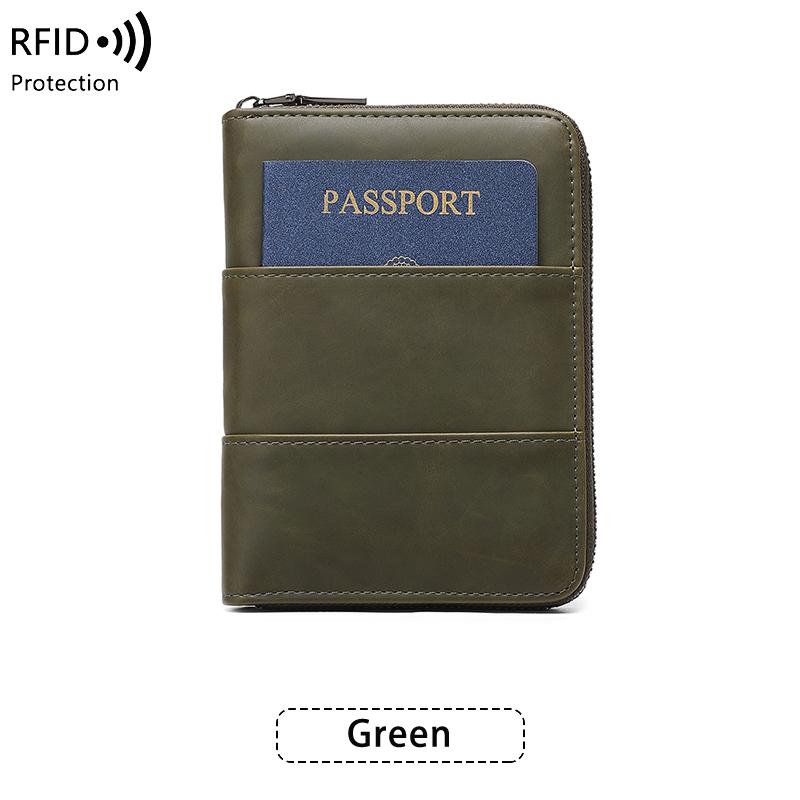 RFID Retro Men's and Women's Passport Bag Fashion Multifunctional Passport Cover Family Pack PUPassportHolder Travel Accessories
